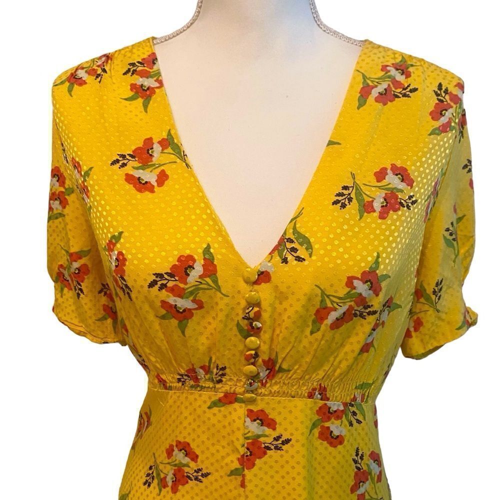 Jill Jill Stewart Puff Sleeve Floral Dress Size 8 - Picture 5 of 8
